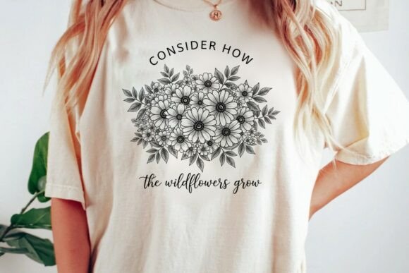 Floral Quote Wildflowers Grow Design PNG for Creatives