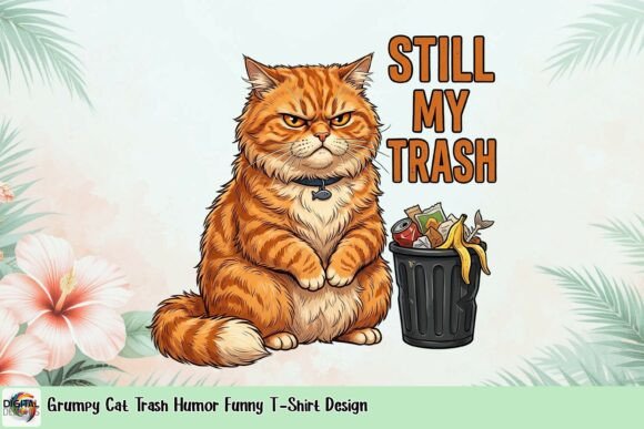 Grumpy Cat Trash Humor Funny T-Shirt Design