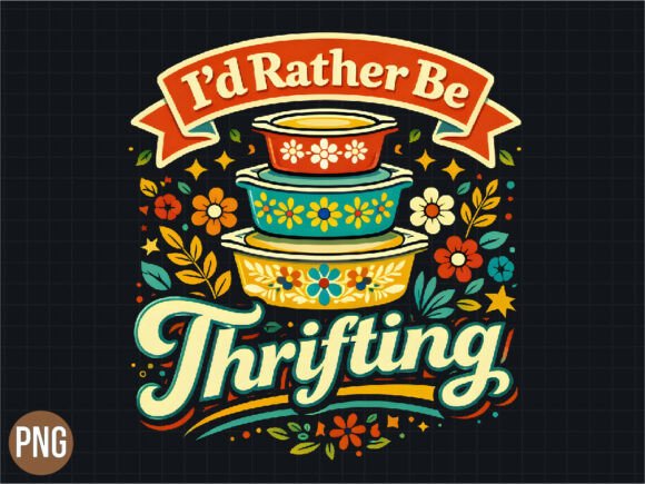 I'd Rather Be Thrifting Retro PNG: A Designer's Asset