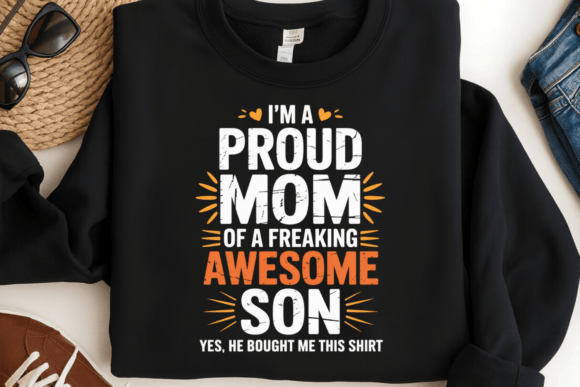 I'm a Proud Mom PNG Shirt Design: Typography with a Confident Voice