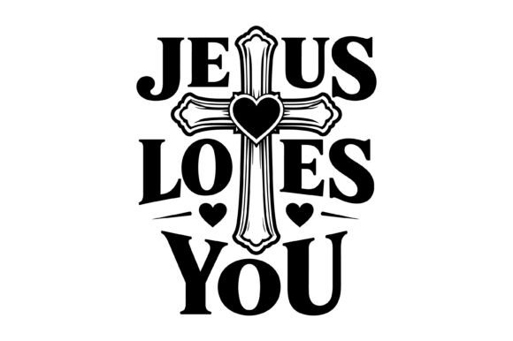 Jesus Loves You Cross Heart SVG Design for Impactful Faith-Based Branding