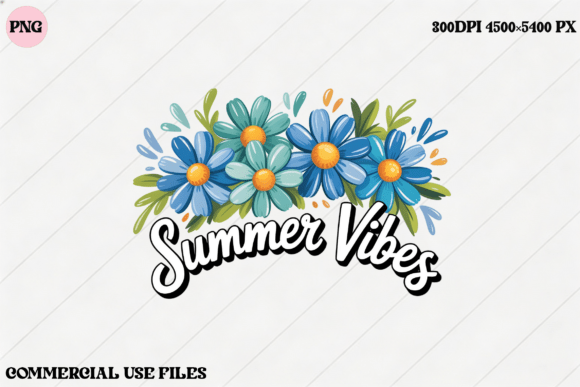 Summer Vibes Daisy Flower Graphic Design: A Fresh Asset