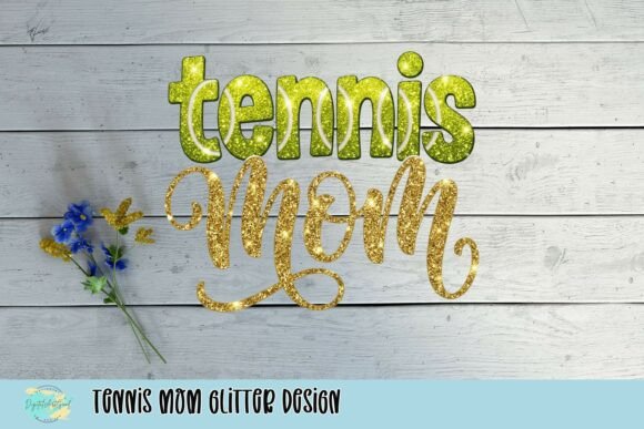 Tennis Mom Glitter Design: A Dynamic Visual Asset