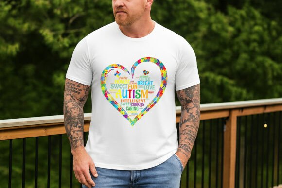 Vibrant Puzzle Heart Design for Autism Awareness