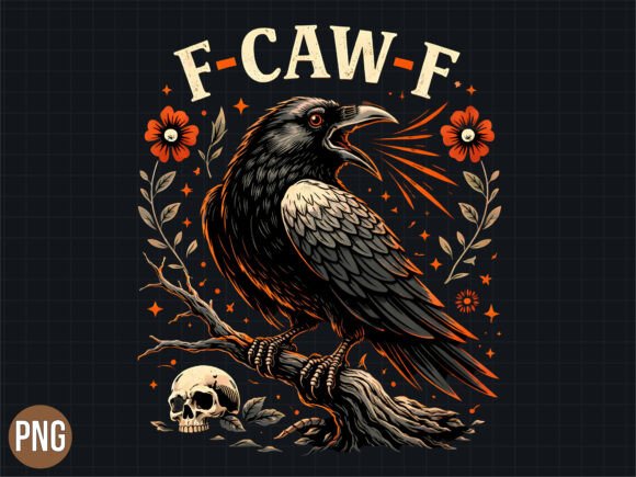 Vintage Raven Caw Skull Crow Design: A Versatile PNG Asset