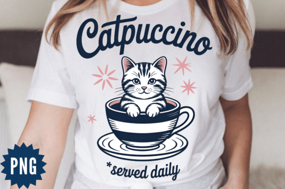 Witty Visuals: Elevating Projects with Cat Coffee Cup Pun Sublimation Design
